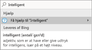 Fortæl mig det-søgningen med et defineret ord