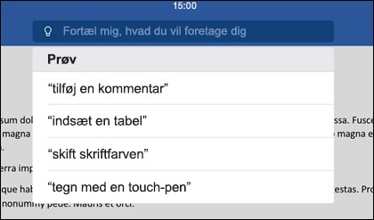 Brug naturligt sprog til at fortælle 