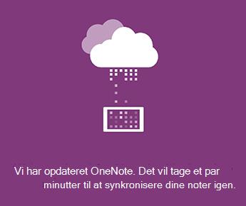 Synkroniser skærmen i OneNote til Android