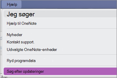 Kontrollér, om der er Opdateringer