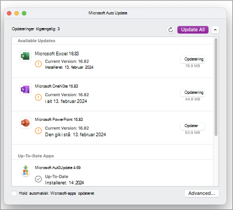 Microsoft Automatiske opdateringer Opdater alle