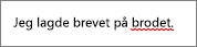Stavefejl markeret med rød understregning