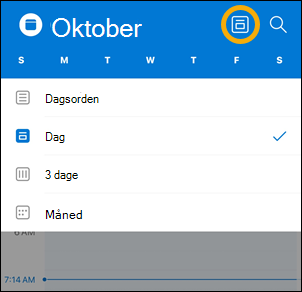 Knapindstillinger for visning af iOS-Calendar