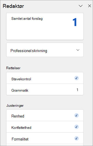 Skærmbillede af editorruden i Outlook