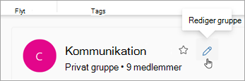Vælg Rediger gruppe ud for gruppenavnet.