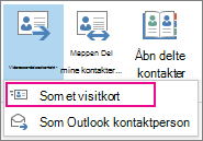 Videresende kontakt som et visitkort