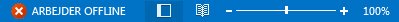 Indikatoren Arbejder offline på statuslinjen i Outlook