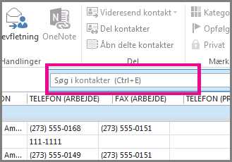 Klik på Søg efter kontakter i fanen Personer