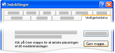 Dialogboksen Indstillinger i Outlook Express
