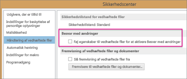 Fjern markeringen i afkrydsningsfeltet