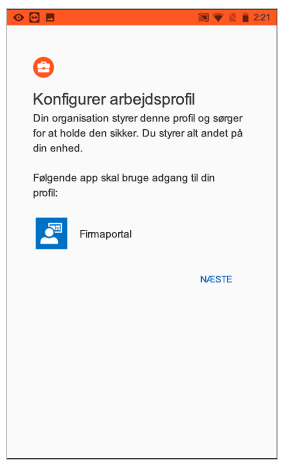 Konfigurer en arbejdsprofil