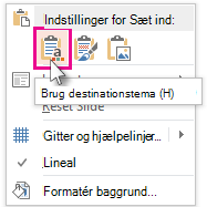 Paste Options: Brug af destinationstema