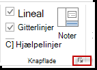 Dialogboksstarteren i gruppen Vis