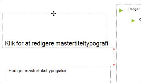 Flytte en pladsholder på en slide