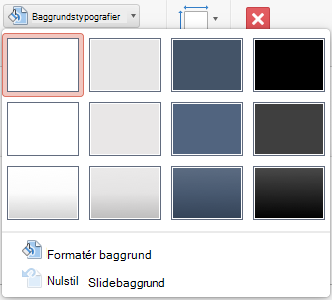 Menuen Baggrundstypografi i PowerPoint til Mac