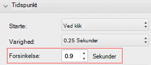 PowerPoint til Mac af tidsindstillingsmenuen
