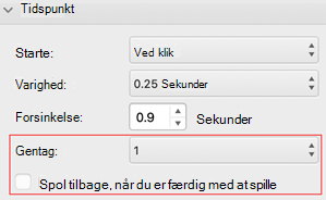 menuen gentag og spol tilbage PowerPoint til Mac