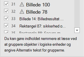 Der vises et tip nederst i ruden Læseretning.