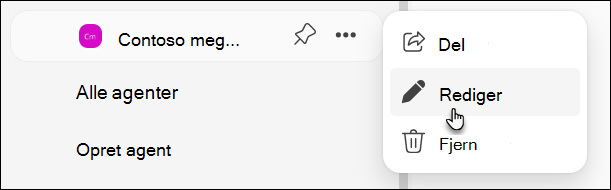 skærmbillede af redigeringsagent i bizchat