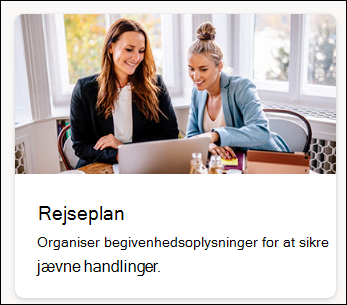 skærmbillede af listeskabelonens rejseplan