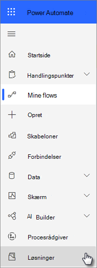 Løsninger på navigationen i Power Automate