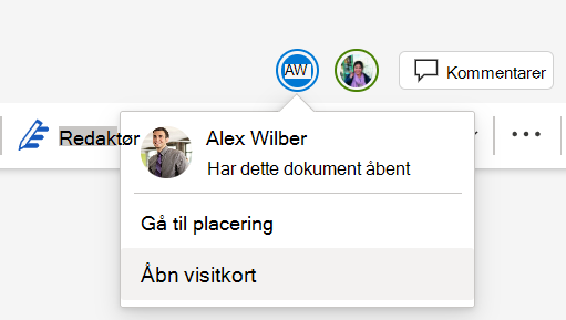 skærmbillede af flere samarbejdspartnere, der arbejder på det samme dokument.