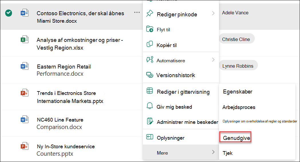 skærmbillede af genudgivelse af en overordnet version