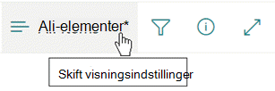 Menuen Skift indstillinger for visning.