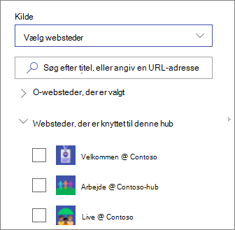 Vælg websteder