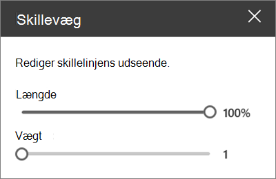Detaljerude for webdelen Skillelinje i SharePoint Online, mens du redigerer et websted