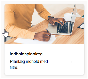 skærmbillede af Skabelon til indholdsplanlæg