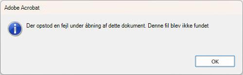 Fejl i PDF-eksemplet Outlook til skrivebordet