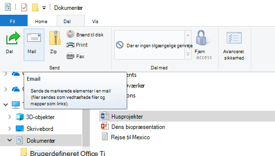 Sådan deler du en fil via mail på Windows 10