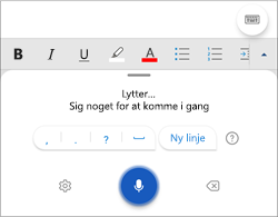 Skærmbillede af Diktat på Android-telefon.
