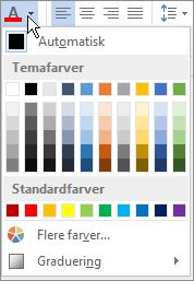 Palet med skriftfarver