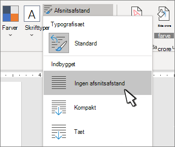 Angive enkelt linjeafstand i dokumentet