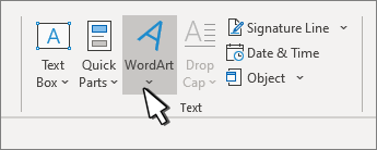 Indsæt WordArt med knappen WordArt