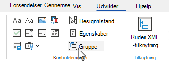 Knappen Gruppekontrolelement