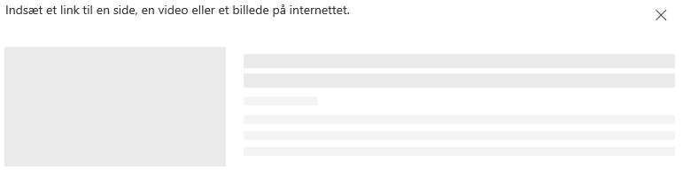 Skærmbillede af indsættelse af et link i SharePoint.