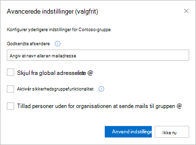 Billede af avancerede indstillinger