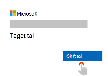 Skærmbillede af hånd, der vælger knappen Skift nummer