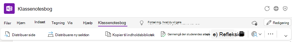Skærmbillede af Refleksion på båndet.