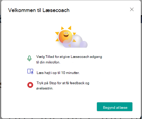 Starte oplæsning