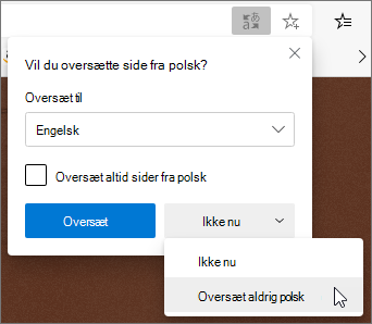 Vælg Oversæt aldrig