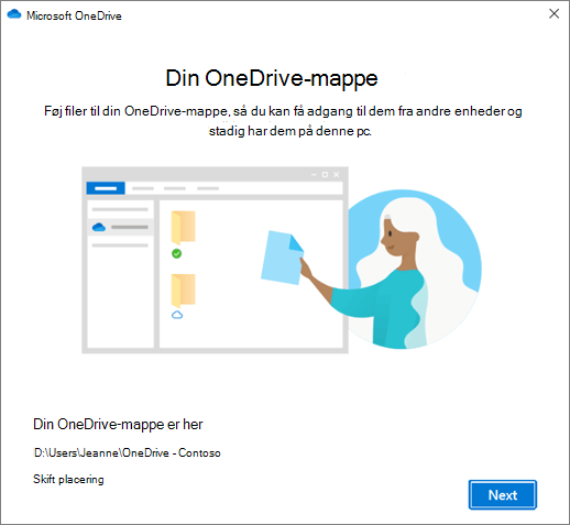 Dette er din OneDrive-mappe i guiden Velkommen til OneDrive