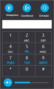 Overfør på det numeriske tastatur i Skype for Business