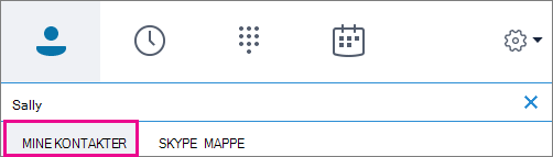 Når Mine kontakter er markeret, kan du søge i din organisations adressebog.