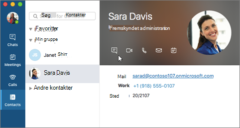 Sende en chatbesked