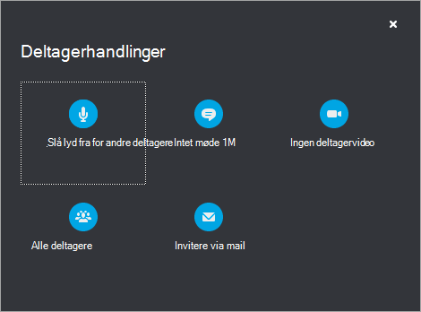 Indstillinger for deltagerhandlinger