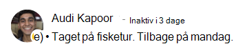 Tilstedeværelsesmeddelelse for Aadi